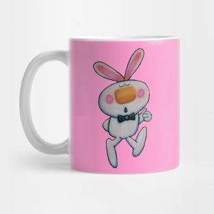 Cute White Bunny Rabbit Thumbs Up Sign Mug